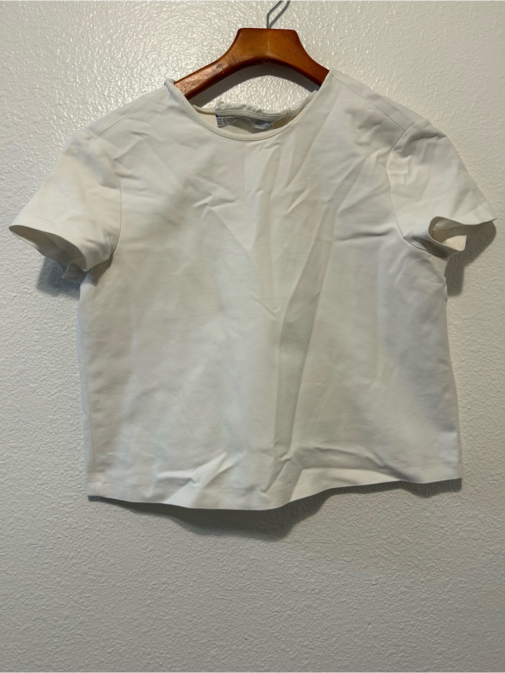 Zara White Short-Sleeve Boxy Tee
